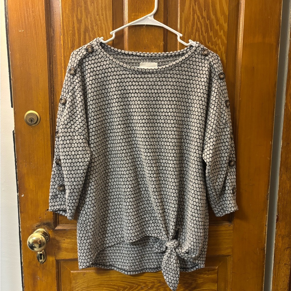 Gray Button-Detail Women's Sweater